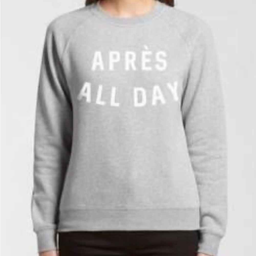 August Ink "Après All Day" crew neck sweater in grey